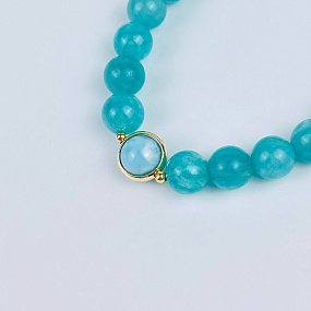 Браслет из Амазонита и Ларимара, Артикул: 117976 - изображение товара №3