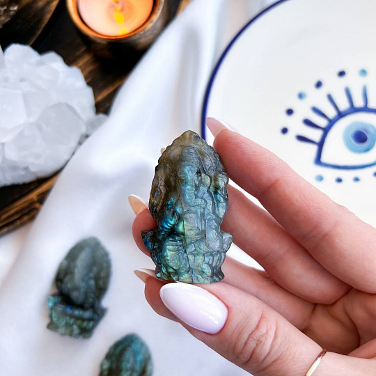 Резная фигурка Ганеша из Лабрадора, Артикул: 099280 - изображение товара №2