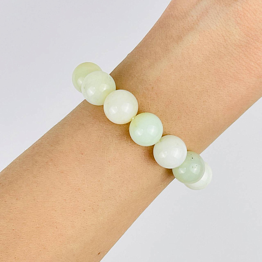 Браслет из Опала зеленого "шарик", Артикул: 080218 - изображение товара №1