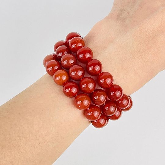 Бусины для рукоделия из Сердолика (38 бусин), Артикул: 076618 - изображение товара №3