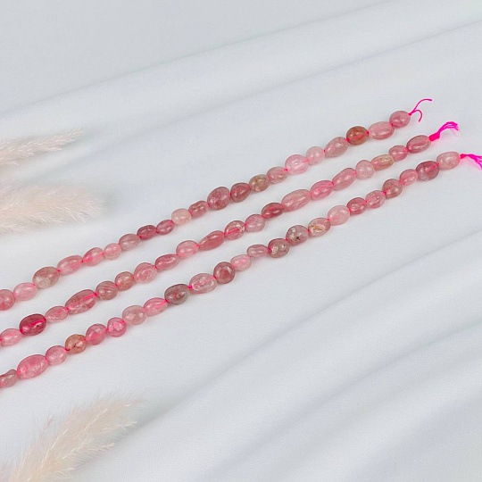 Бусины для украшений из мадагаскарского Розового Кварца (галтовка), Артикул: 075434 - изображение товара №3