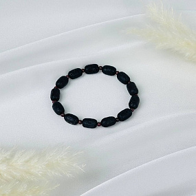 Браслет из Лавы и Граната, Артикул: 073016 - изображение товара №2