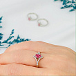 Кольцо регулируемое из розового Турмалина