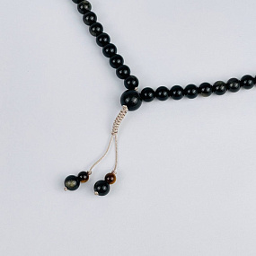 Четки буддийские (Мала) из Обсидиана, Тигрово-Соколиного и Тигрового глаза(108 бусин), Артикул: 116688 - изображение товара №2