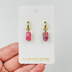 Серьги из Родонита