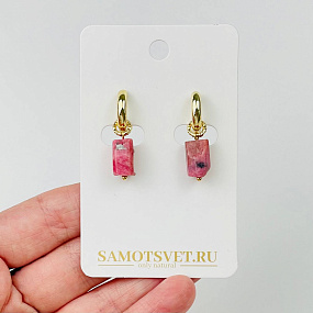 Серьги из Родонита