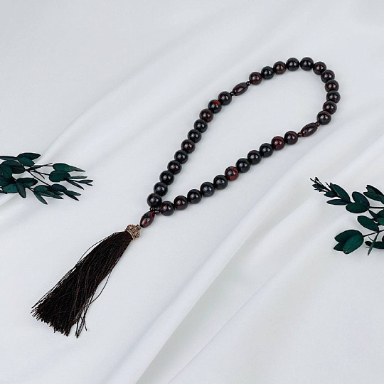 Четки из Яшмы (Кровавик) (33 бусины), Артикул: 117937 - изображение товара №1