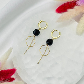 Серьги с цепочкой из Агата, Артикул: 098524 - изображение товара №2