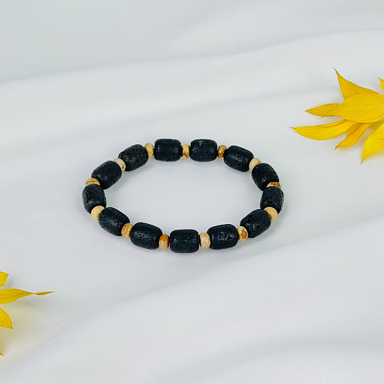 Браслет из Лавы и песочной Яшмы, Артикул: 075754 - изображение товара №2