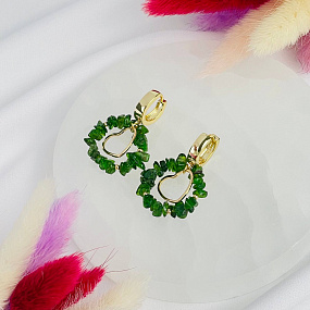 Серьги из Хромдиопсида, Артикул: 117218 - изображение товара №1