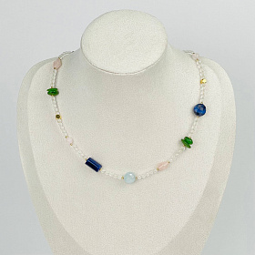 Колье из Горного Хрусталя и Самоцветов