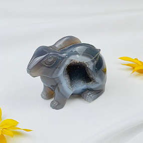 Кролик резной из Агата с жеодой, Артикул: 096860 - изображение товара №1