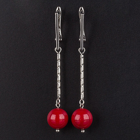 Серьги длинные из Коралла (Индонезия)
