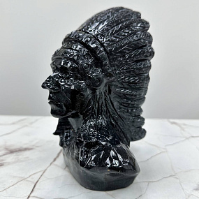 Статуэтка резная Индеец из Обсидиана, Артикул: 117299 - изображение товара №2