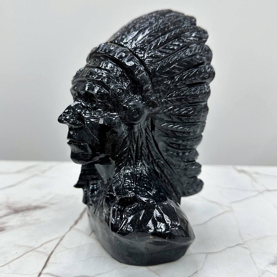 Статуэтка резная Индеец из Обсидиана, Артикул: 117299 - изображение товара №2