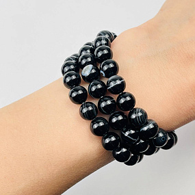 Бусины для украшений из полосатого Агата (45 бусин), Артикул: 051703 - изображение товара №2