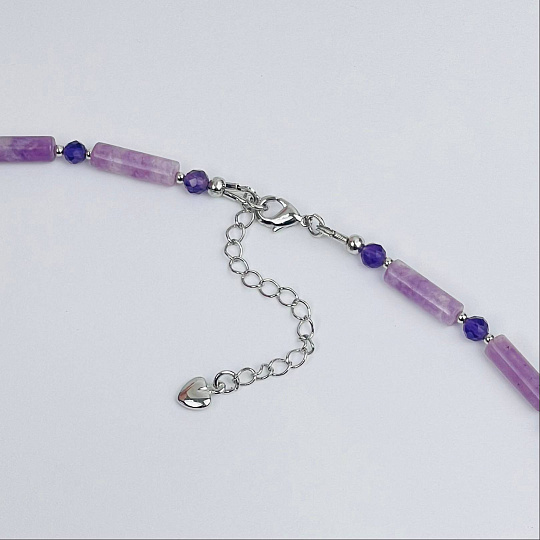 Колье из Лепидолита и Аметиста, Артикул: 116997 - изображение товара №3