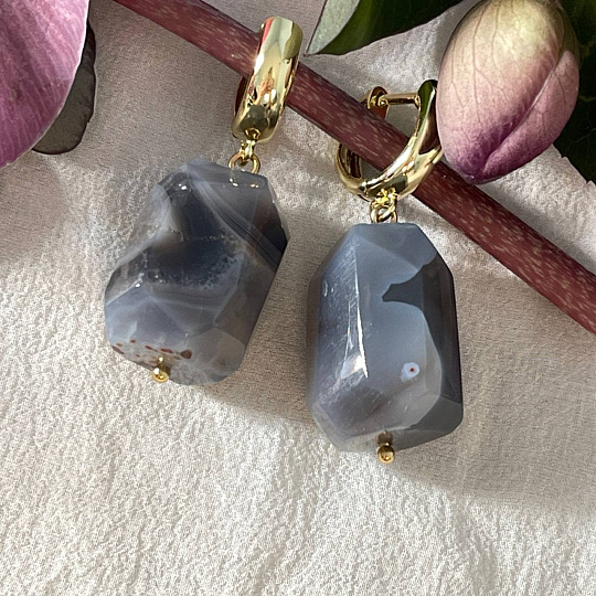 Серьги из ботсванского Агата, Артикул: 096310 - изображение товара №5