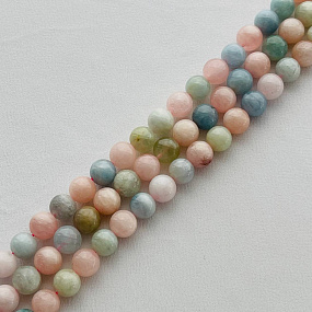 Бусины для украшений из Берилла, Морганита и Аквамарина (38 бусин), Артикул: 100503 - изображение товара №1