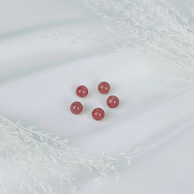 Бусины для украшений из Клубничного кварца (5 шт)