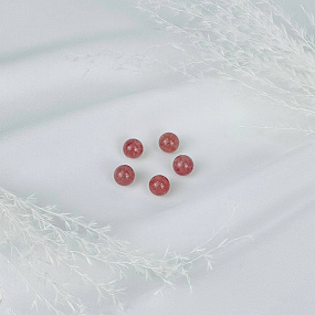 Бусины для украшений из Клубничного кварца (5 шт)