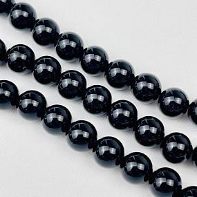 Бусины для украшений из черного Агата (45 бусин), Артикул: 074354 - изображение товара №1