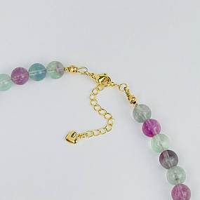 Колье из Флюорита, Аметиста и Жемчуга, Артикул: 117386 - изображение товара №3