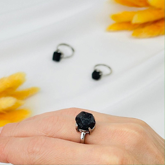 Кольцо регулируемое из необработанного Граната, Артикул: 115761 - изображение товара №2