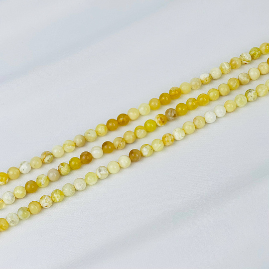 Бусины для украшений из желтого Опала (60 бусин), Артикул: 084943 - изображение товара №1