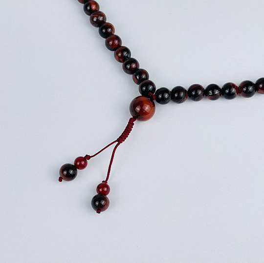 Четки буддийские (Мала) из Сардоникса, Сердолика и Бычьего глаза (108 бусин), Артикул: 116689 - изображение товара №2