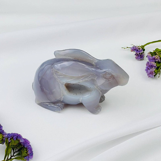 Кролик резной из Агата с жеодой, Артикул: 096852 - изображение товара №1