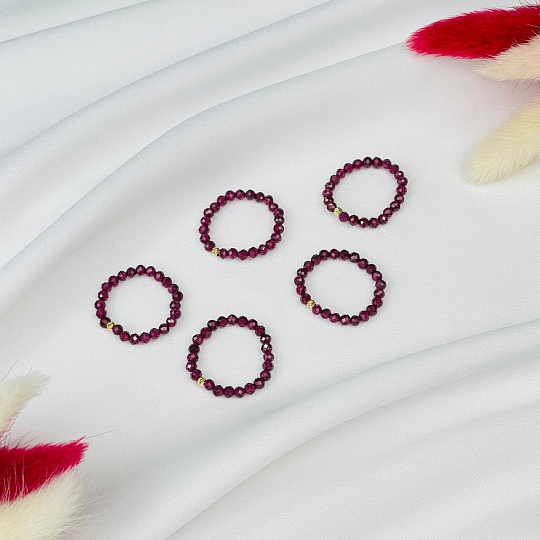 Кольцо на резинке из Граната, Артикул: 115504 - изображение товара №2