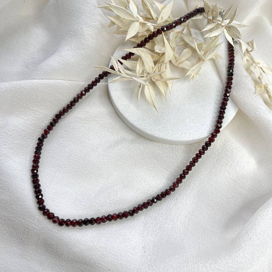 Бусы из Граната огранка, Артикул: 098820 - изображение товара №1