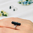 Кольцо регулируемое из черного Турмалина