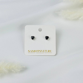 Серьги-пусеты с камнем Гиперстен, Артикул: 116725 - изображение товара №2