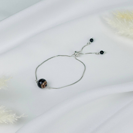 Браслет регулируемый с Агатом, Артикул: 090057 - изображение товара №1