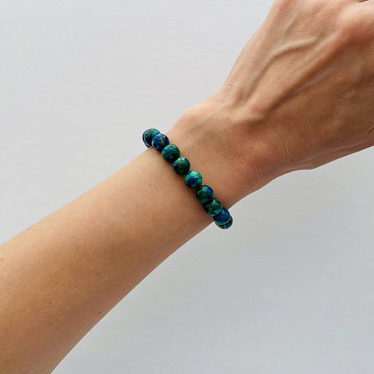 Браслет из Азурита и Хризоколлы, Артикул: 100129 - изображение товара №2