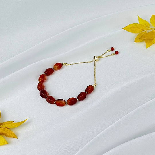 Браслет регулированный из Сардоникса, Артикул: 118411 - изображение товара №1