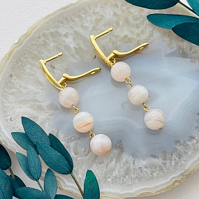 Серьги тройные из Агата (Бразилия), Артикул: 081938 - изображение товара №4
