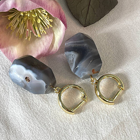 Серьги из ботсванского Агата, Артикул: 096310 - изображение товара №3