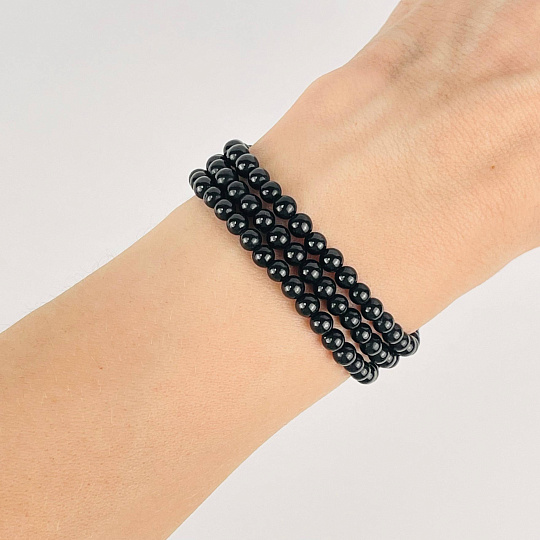 Бусины для украшений из черной Шпинели (96 бусин), Артикул: 117696 - изображение товара №2