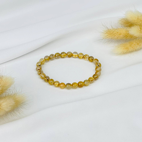 Браслет из Рутилового кварца с включением Титана, Артикул: 084562 - изображение товара №3