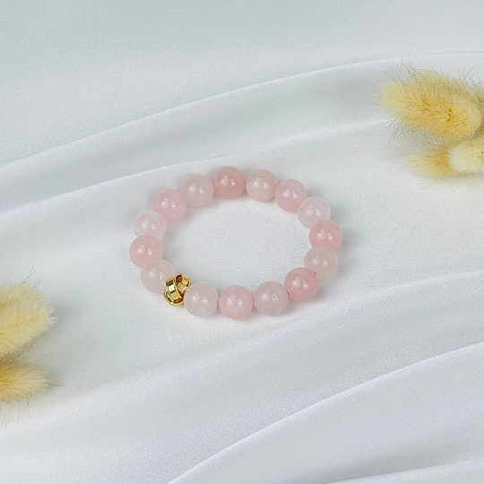 Браслет из Розового кварца со вставкой, Артикул: 118410 - изображение товара №2