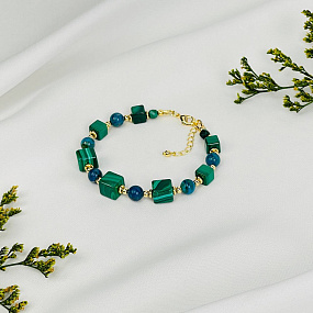 Браслет из Малахита и Хризоколлы