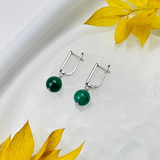 Серьги из Малахита, Артикул: 114502 - изображение товара №2
