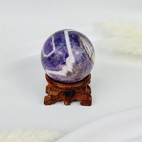 Шар из шевронного Аметиста на подставке, Артикул: 104154 - изображение товара №1