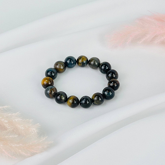 Браслет из Тигрово-Соколиного глаза, Артикул: 117823 - изображение товара №2