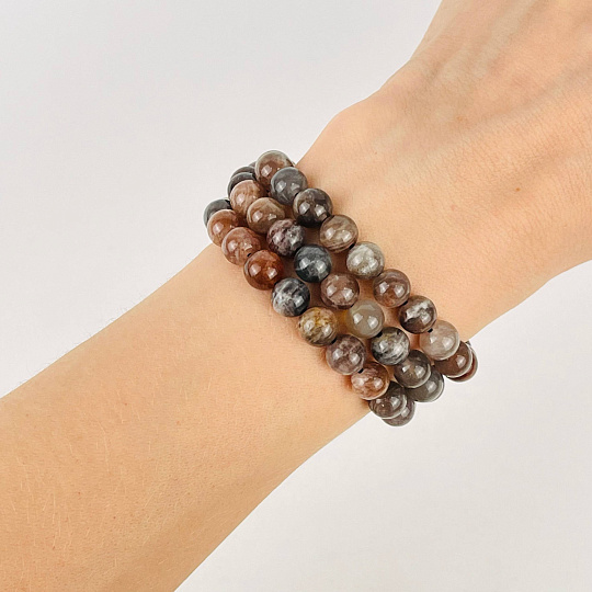 Бусины для украшений из Лунного и Солнечного камня (54 бусины), Артикул: 117045 - изображение товара №2