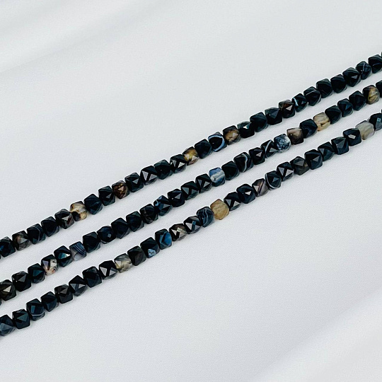 Бусины для украшений из полосатого Агата (70 бусин), Артикул: 075441 - изображение товара №3