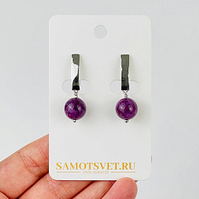 Серьги из Лепидолита